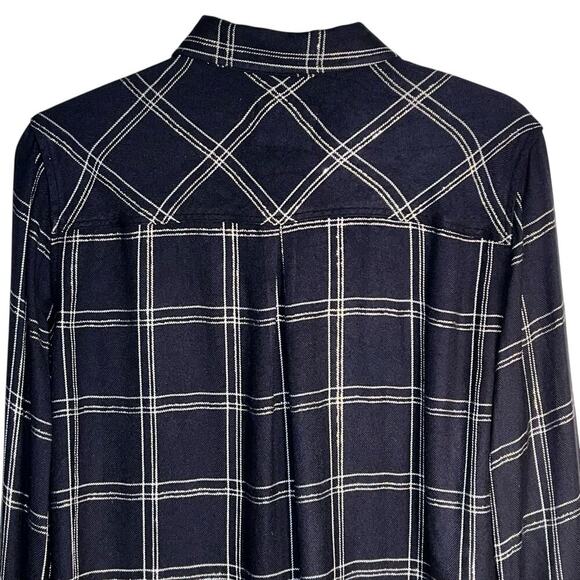 Rails Hunter Navy Snow Metallic Plaid Button Down Shirt Women’s Small - Picture 4 of 9